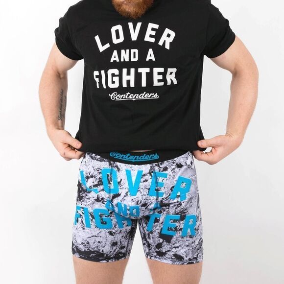 Contenders‎ Lover & Fighter Marble Boxer Briefs Black/White Marble XL NWT IN PKG - Picture 3 of 7